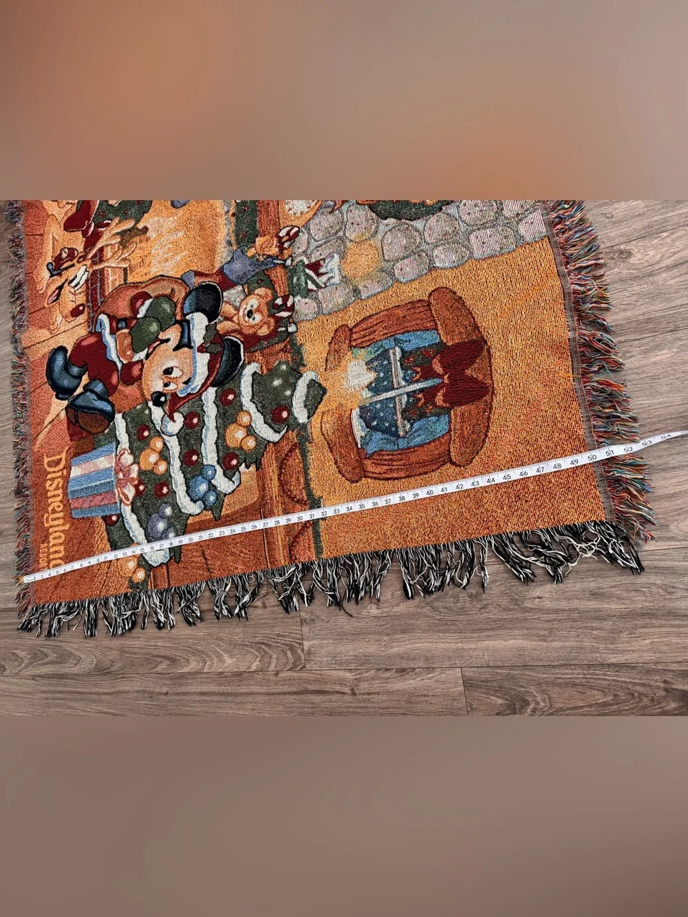 Disney Resort Christmas tapestry throw blanket with Santa Mickey Mouse Pluto